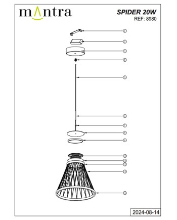SPIDER * Colgante LED 20W 3000K